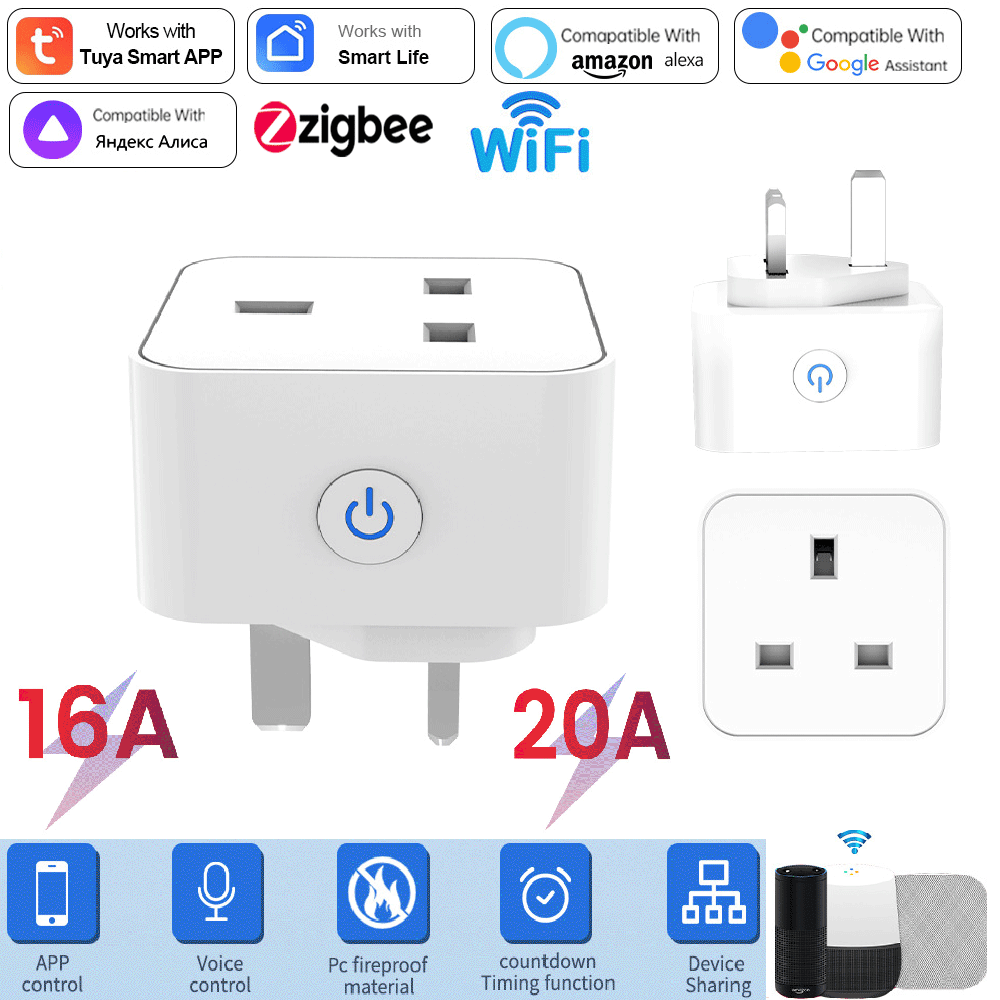 Smart Home Wiser - Умная розетка Tuya 16А/20А с Wi-Fi