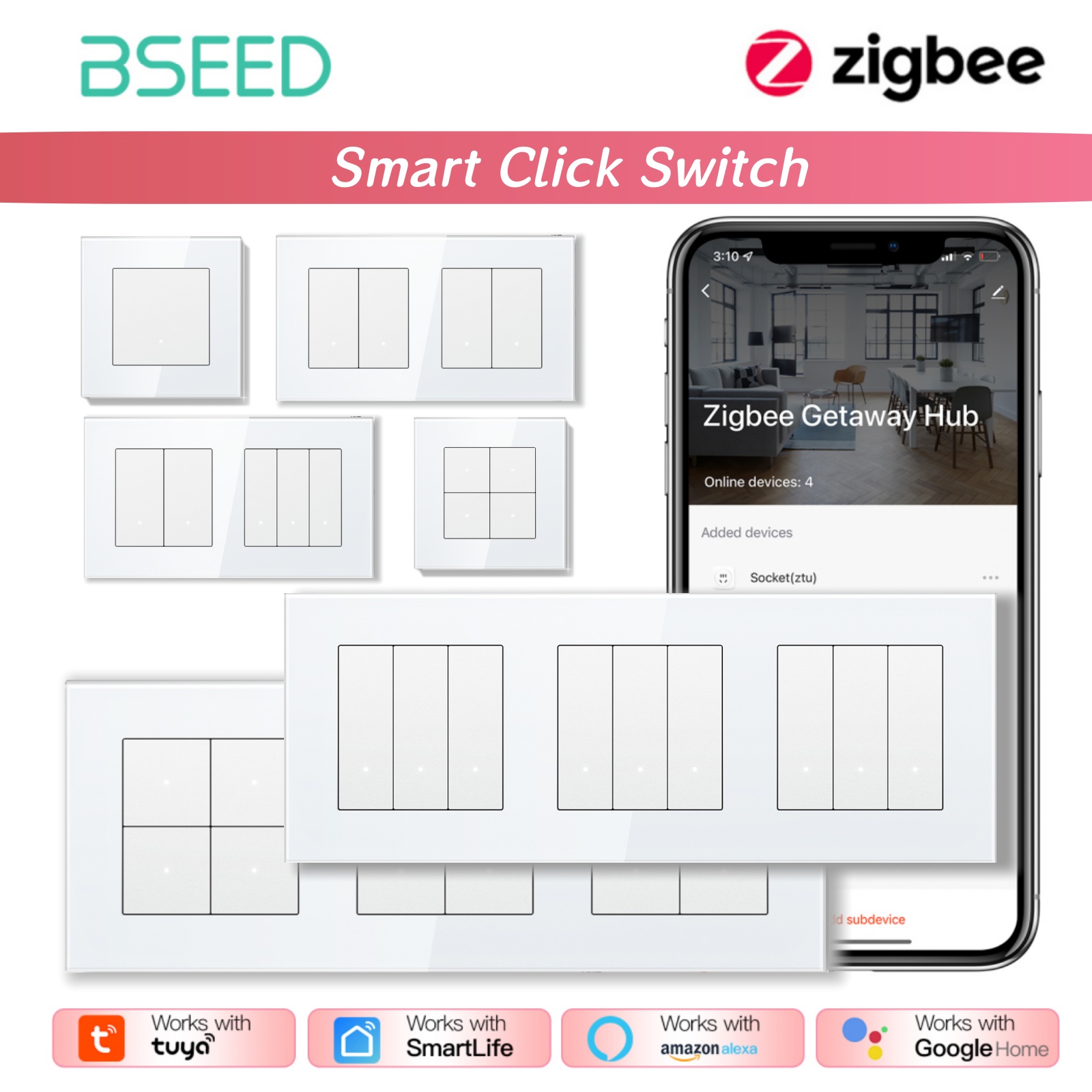 Smart Home Yellow - Умные настенные выключатели BSEED ZigBee Click